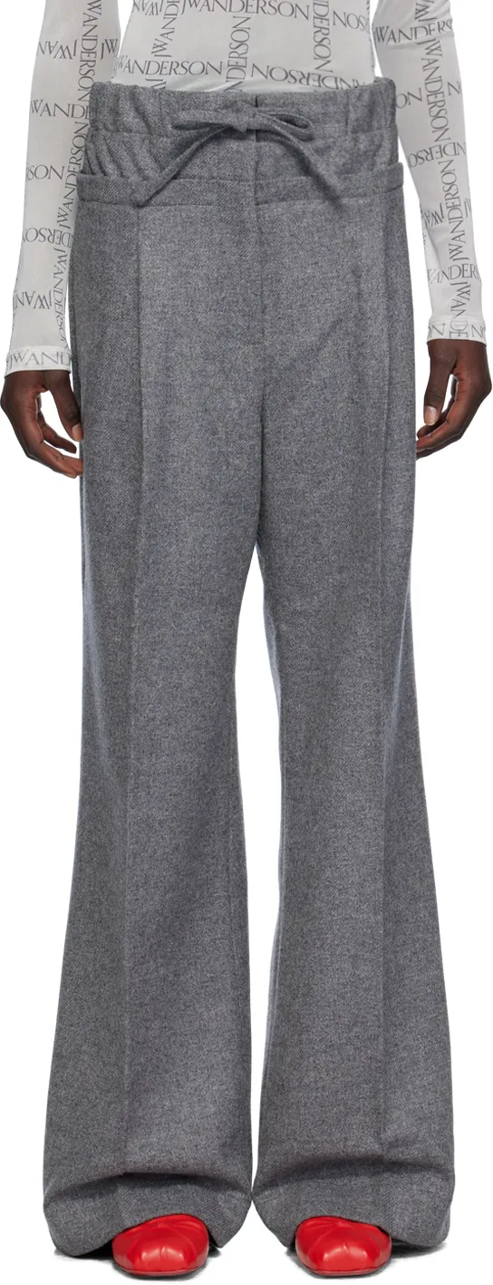 Double-Waist Wool Trousers