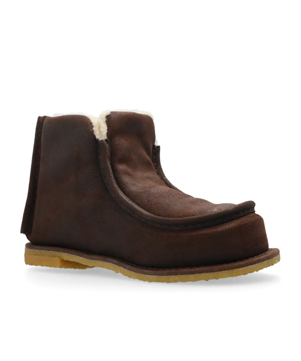 Shearling-Lined Suede Boots