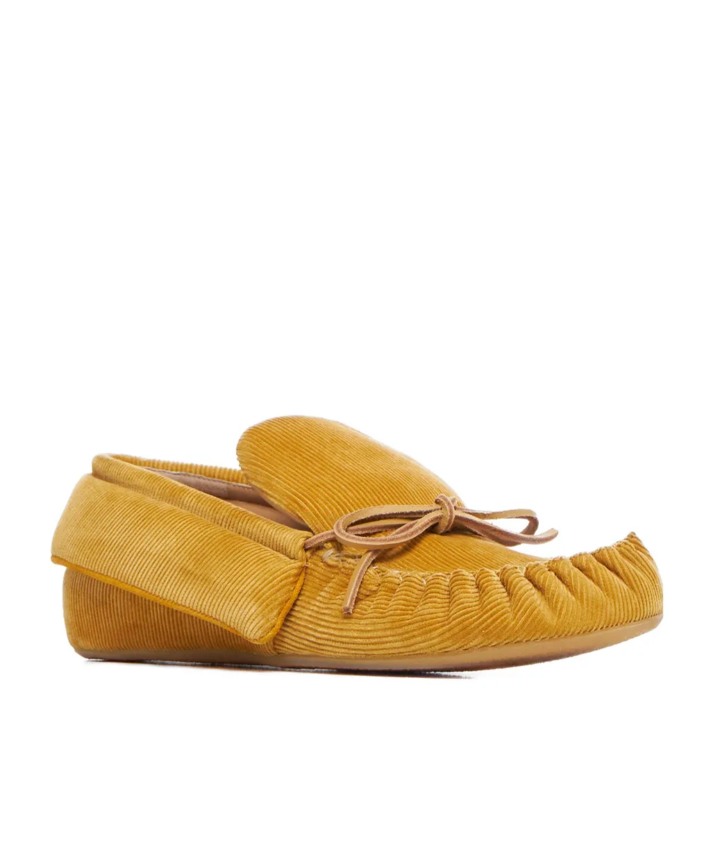 Corduroy Slip-On Flat Shoes