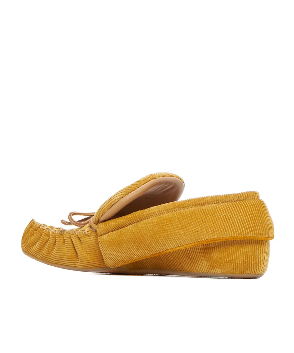 Corduroy Slip-On Flat Shoes