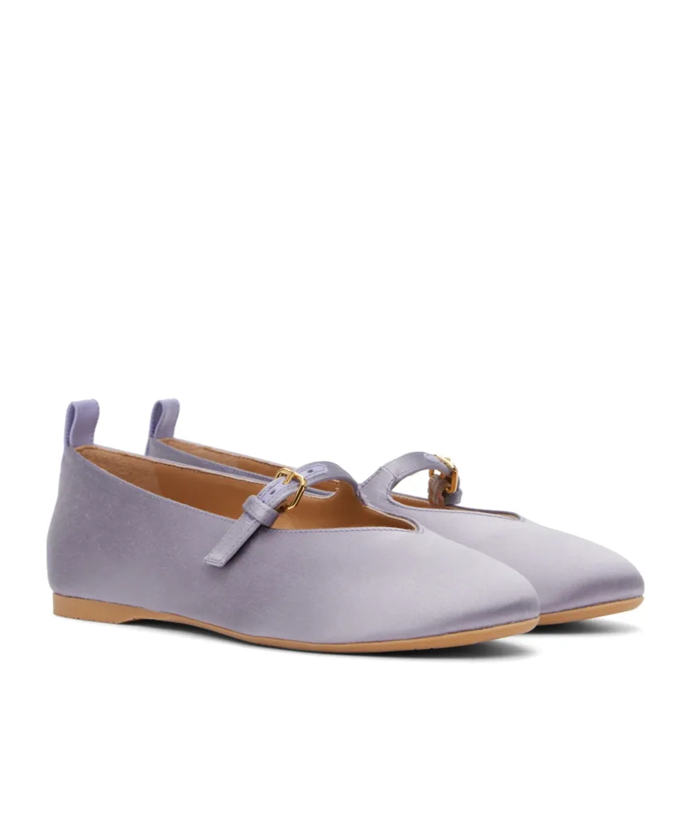 Pin-Button Belted Ballet Shoes