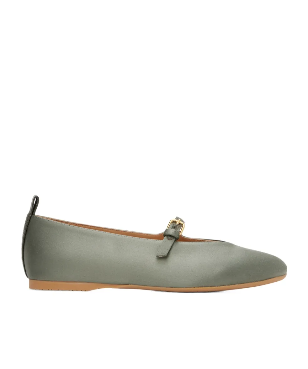 Pin-Button Belted Ballet Shoes