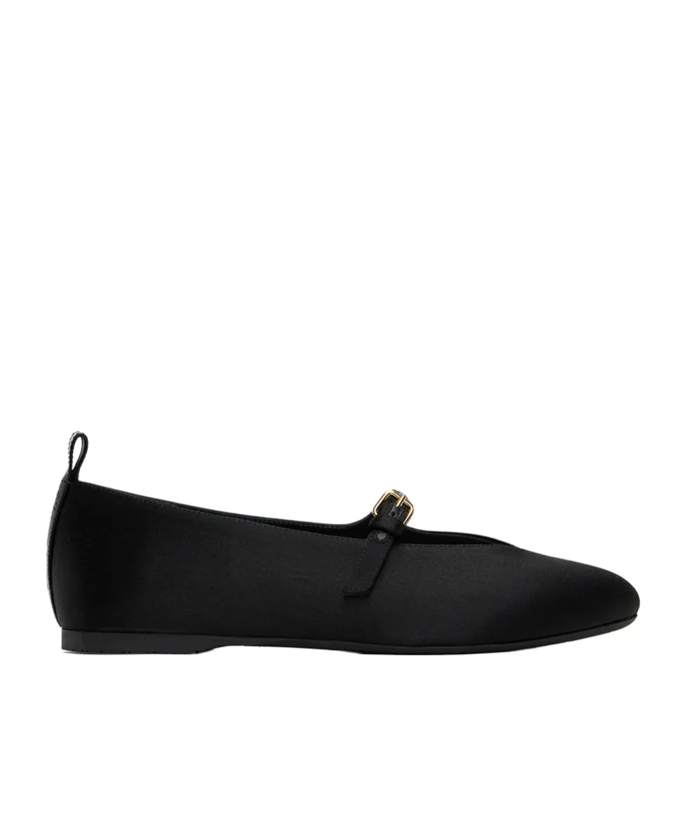 Pin-Button Belted Ballet Shoes