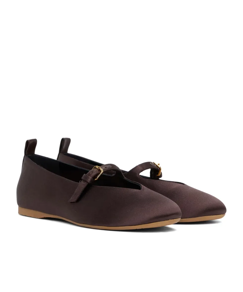 Pin-Button Belted Ballet Shoes