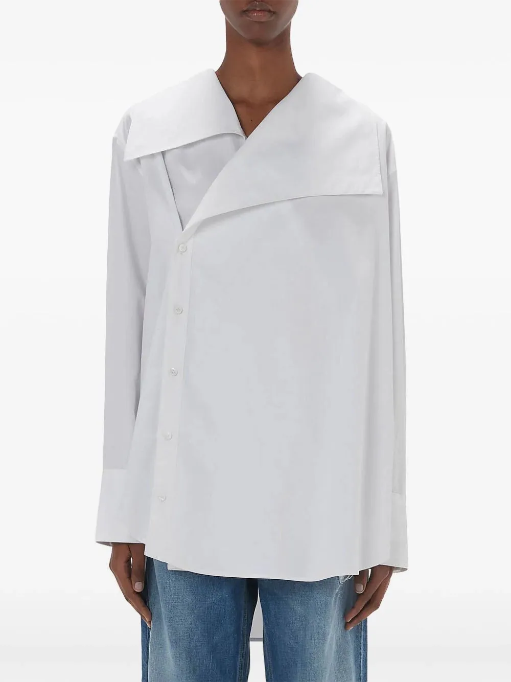 Asymmetric Designed Button-Up Shirt
