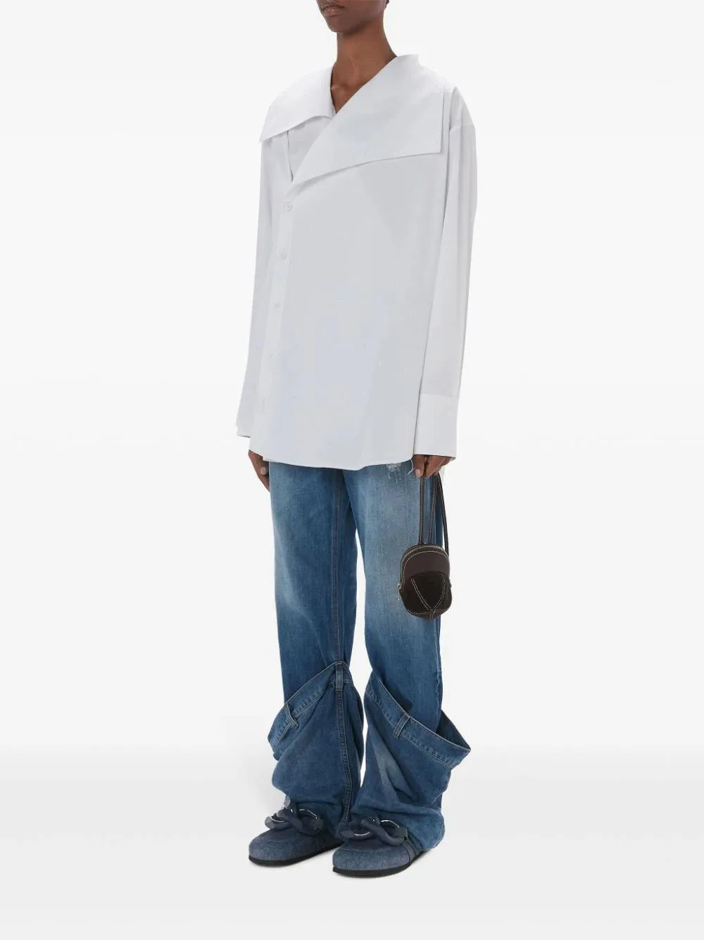 Asymmetric Designed Button-Up Shirt