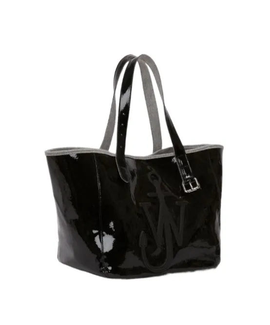 Belt Coated-Finish Denim Top Handle Bag