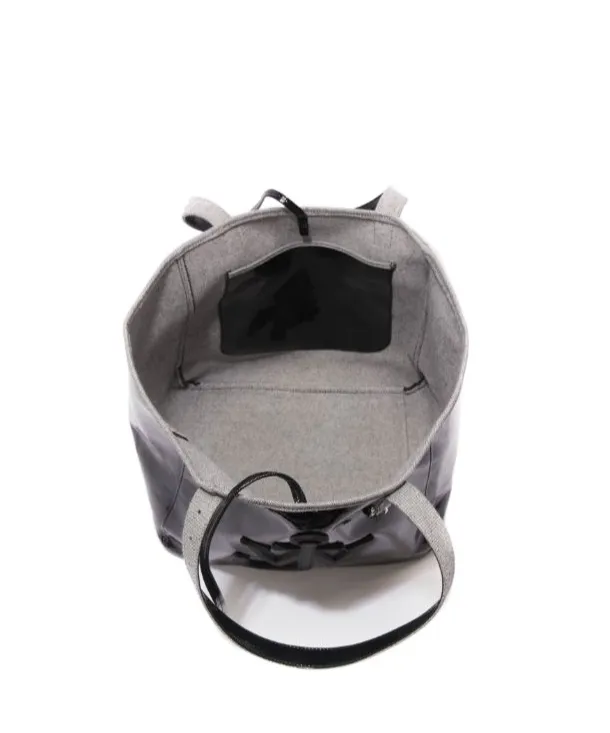 Belt Coated-Finish Denim Top Handle Bag