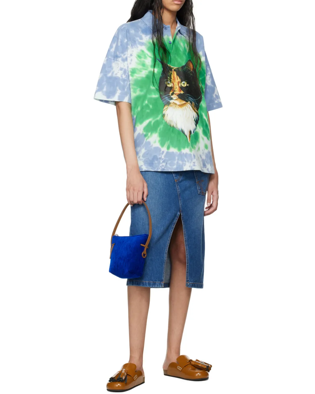 Logo Patch Twisted Midi Skirt