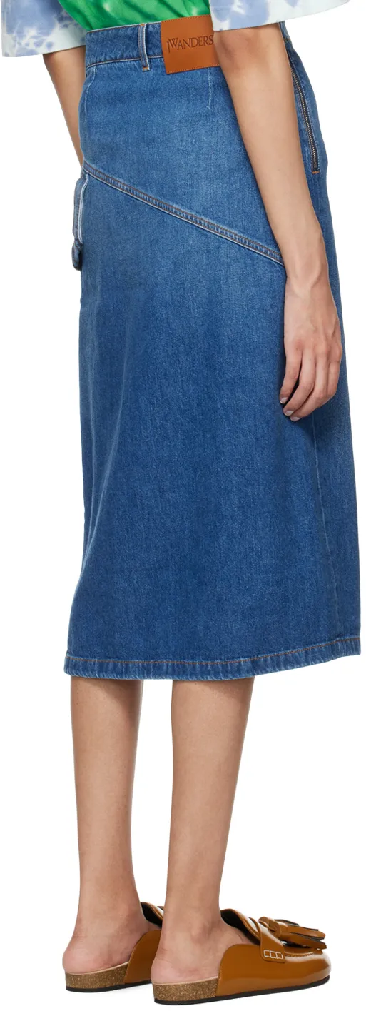 Logo Patch Twisted Midi Skirt