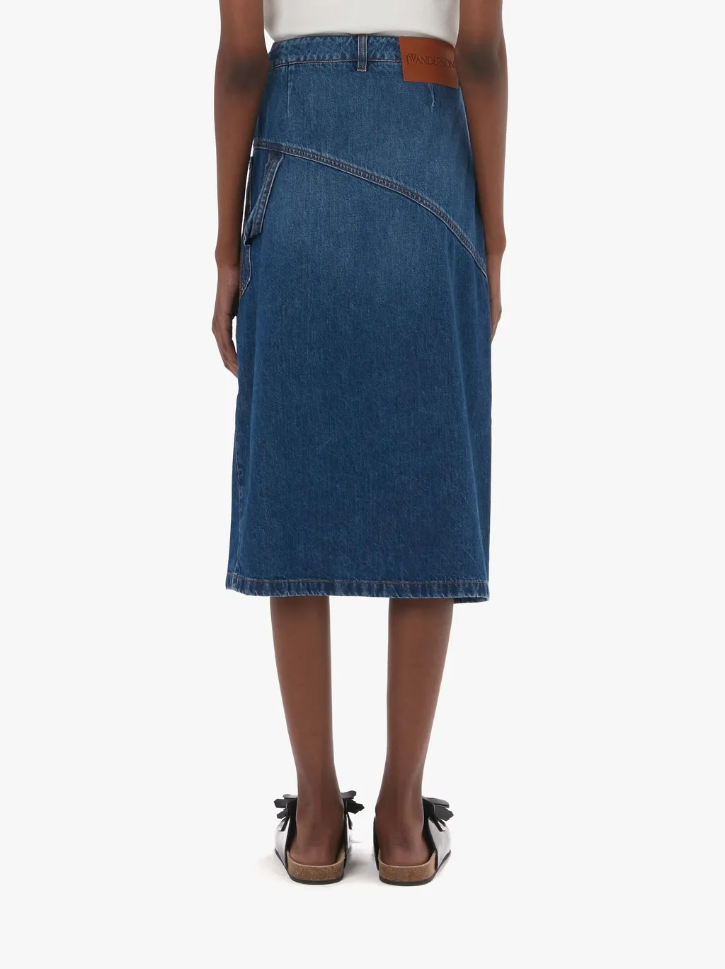 Logo Patch Twisted Midi Skirt