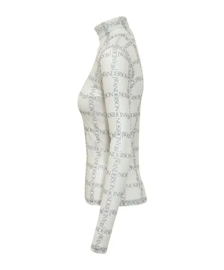 Logo Printed Semi-Sheer Top