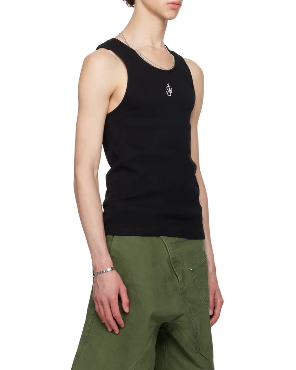 Anchor Logo-Embroidered Ribbed Tank Top
