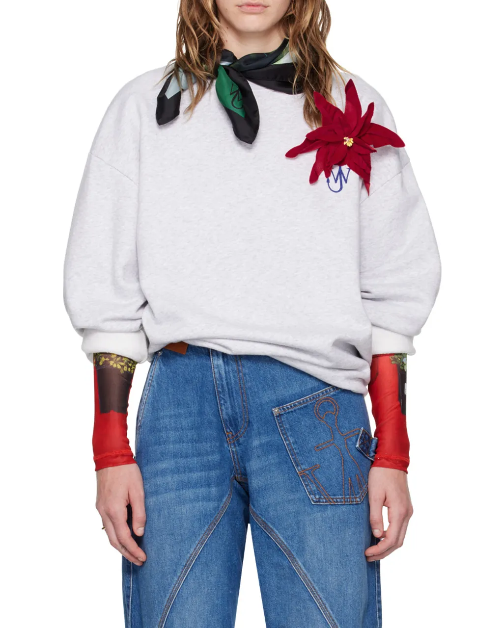 Anchor Embroidery Back-Printed Sweatshirt
