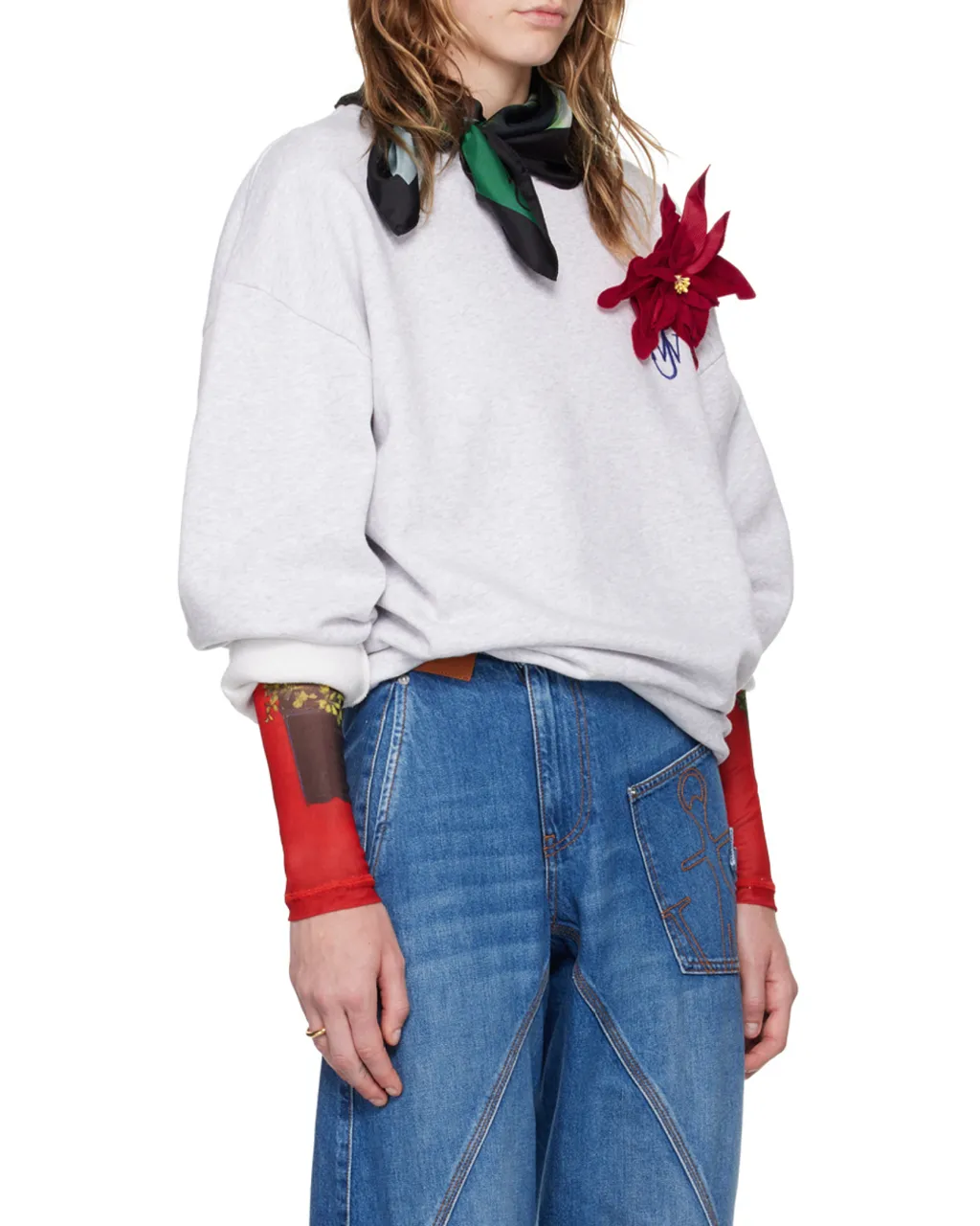 Anchor Embroidery Back-Printed Sweatshirt