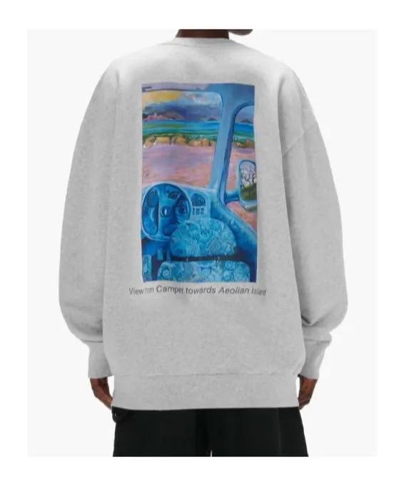 Anchor Embroidery Back-Printed Sweatshirt