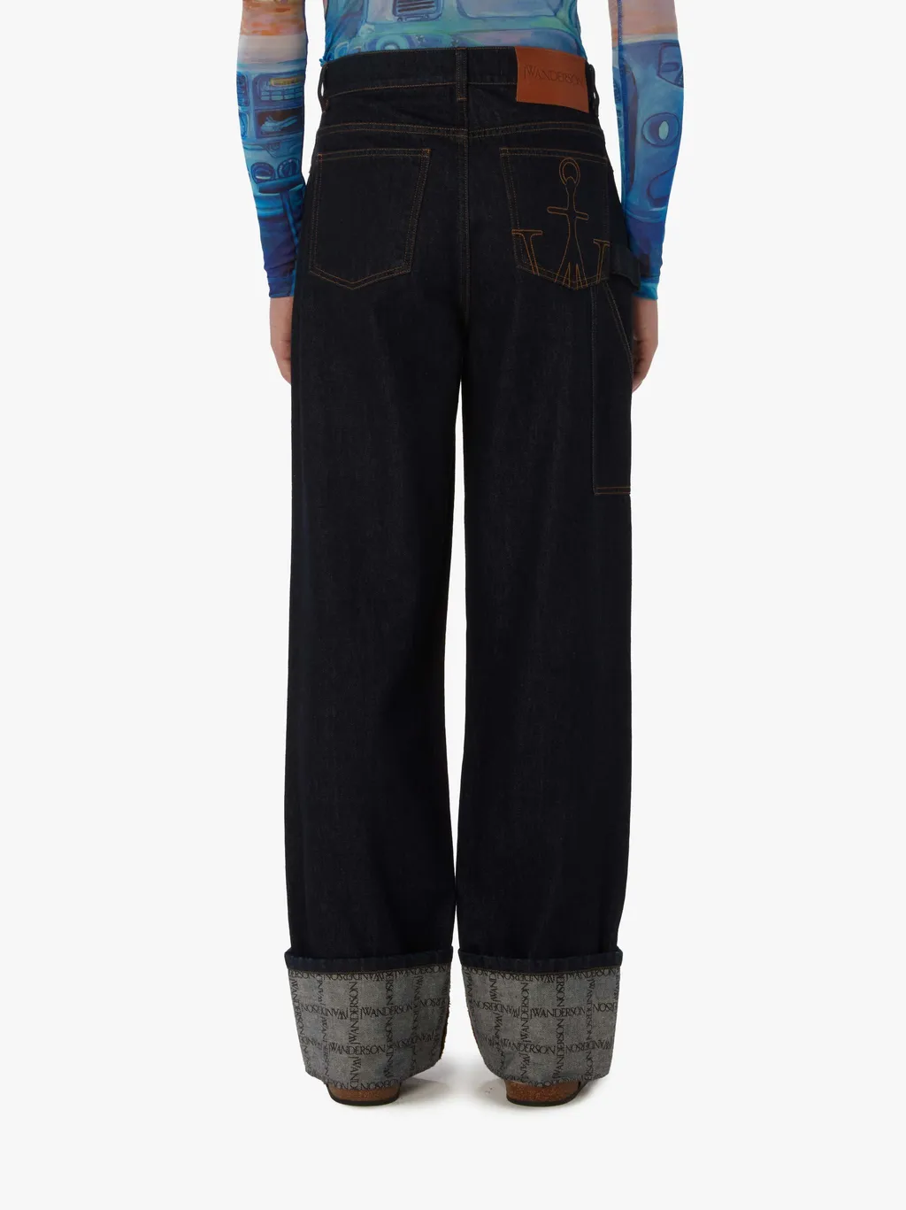 Logo Patch Straight Leg Jeans