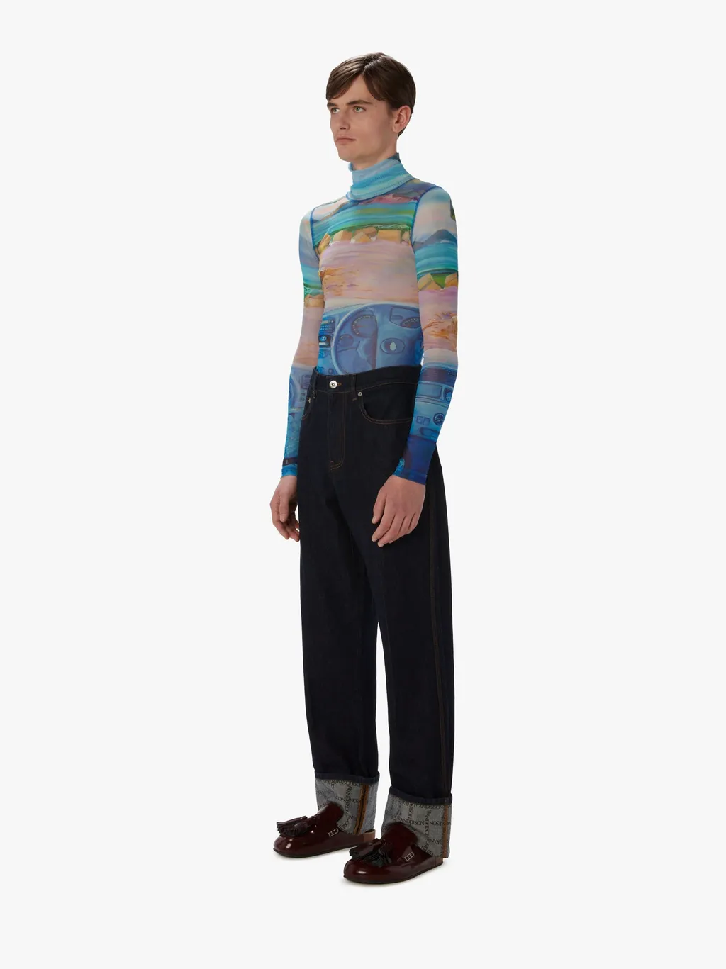 Logo Patch Straight Leg Jeans