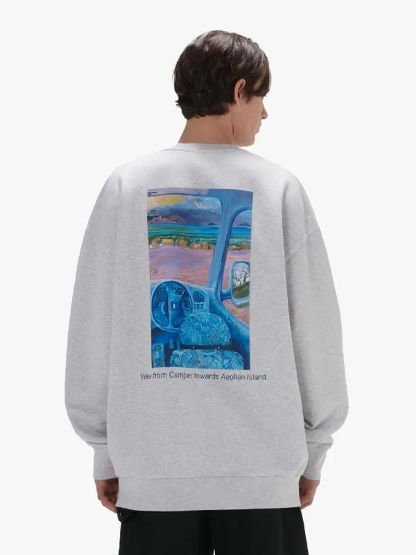 Anchor Embroidered Back Printed Sweatshirt