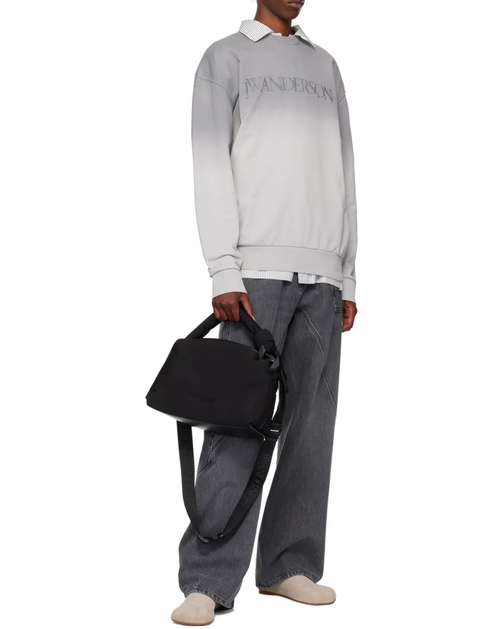 Jwa Corner Zipped Top Handle Bag