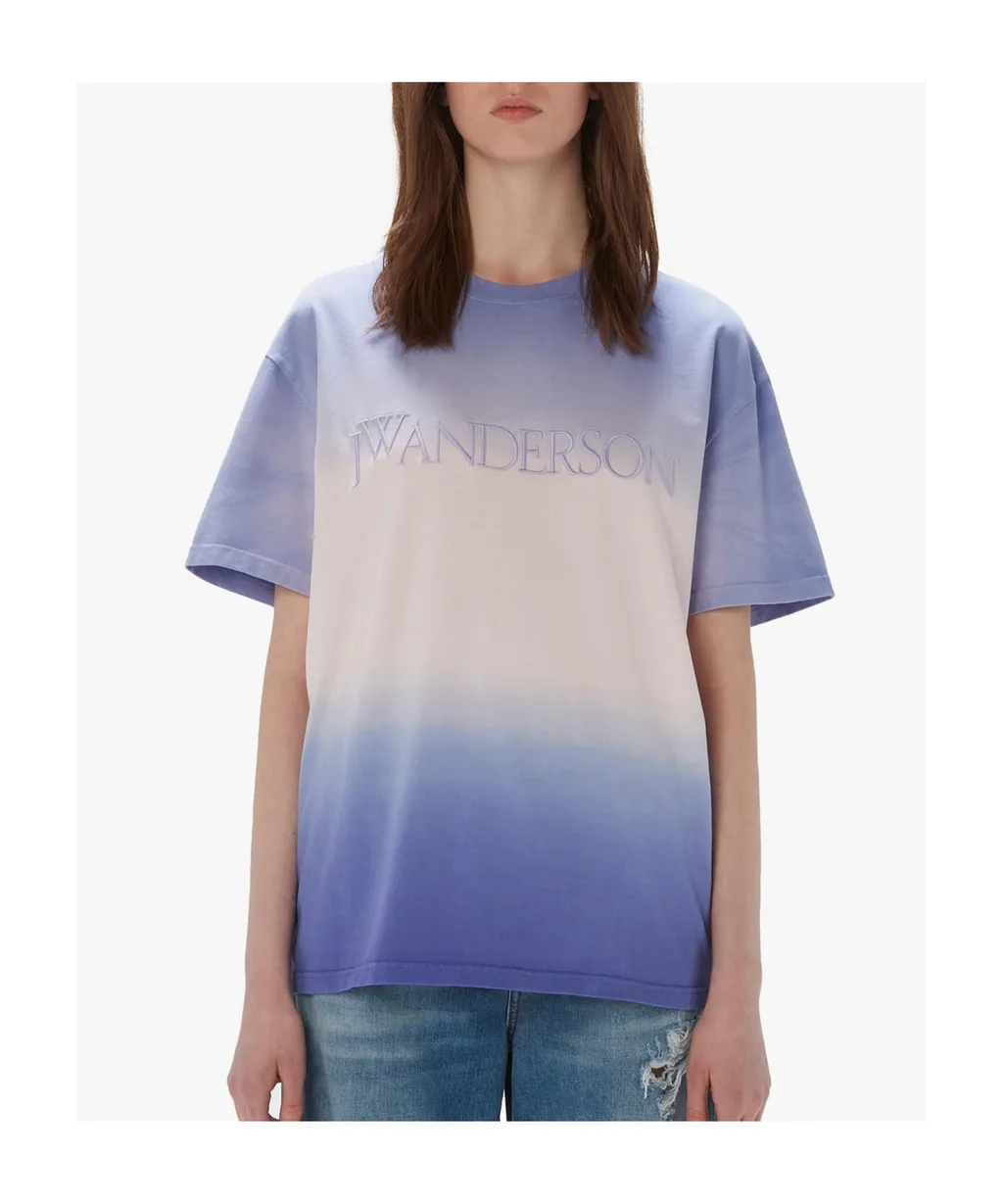 Tie-Dyed Logo Embroidered T-Shirt