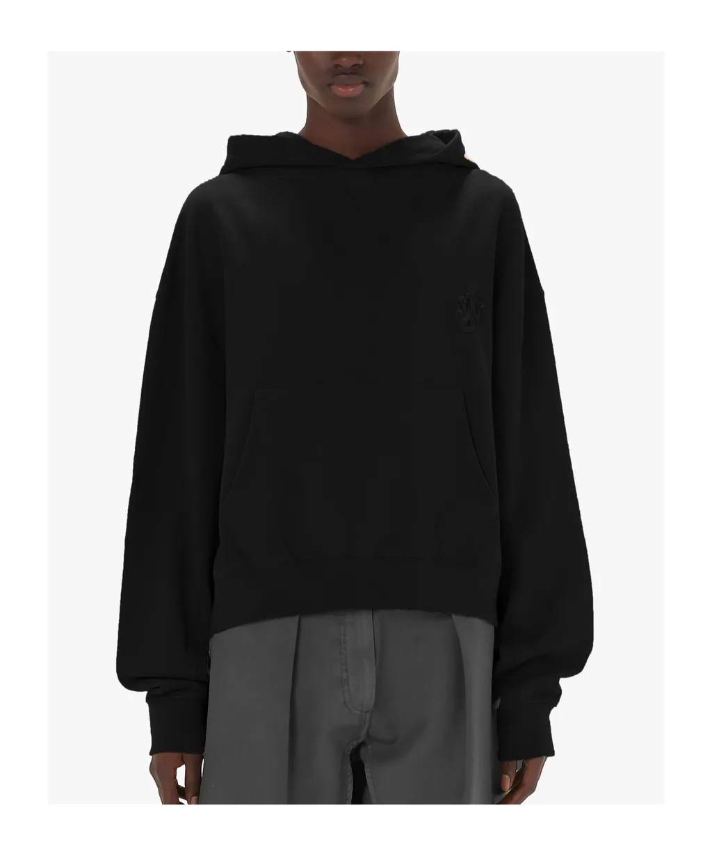 Logo Embroidered Drop Shoulder Hoodie