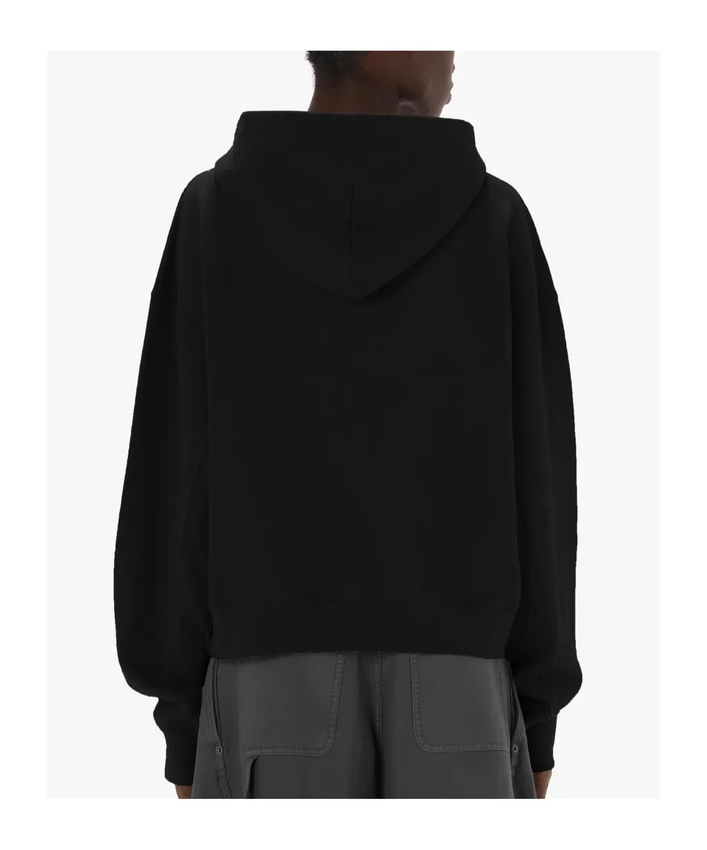 Logo Embroidered Drop Shoulder Hoodie
