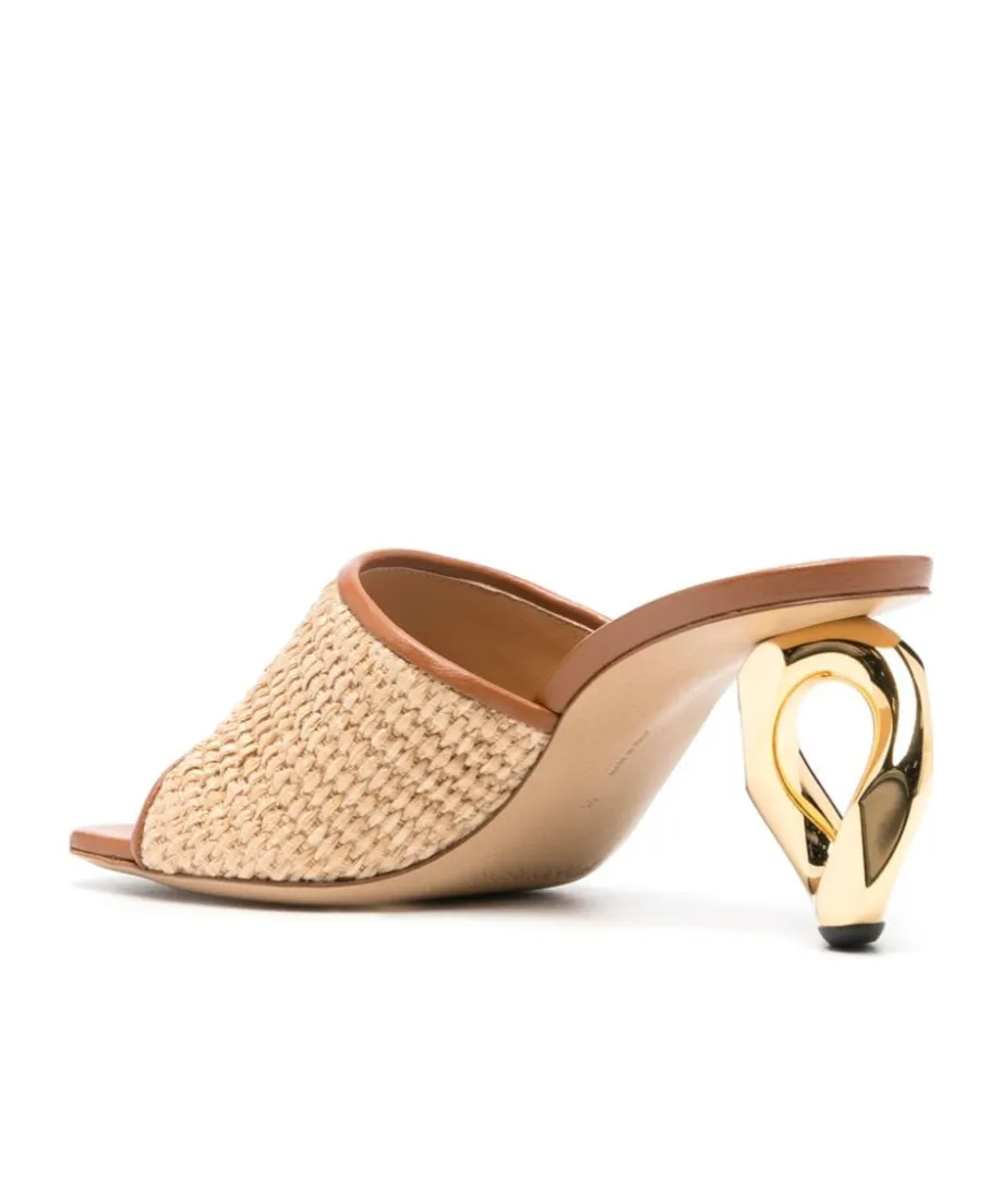 Sculpted Heel Woven Designed Sandals