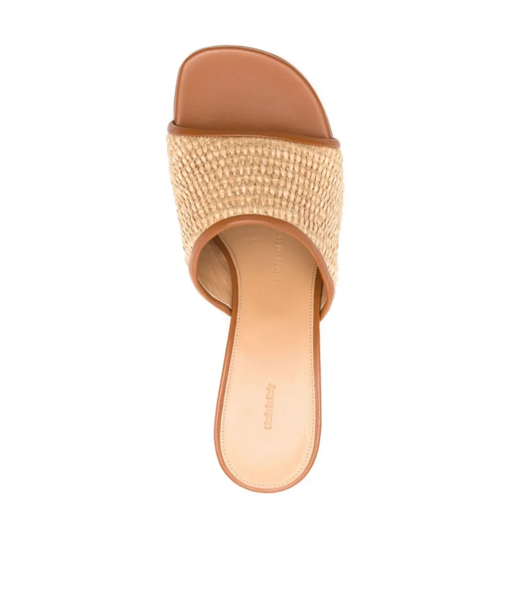 Sculpted Heel Woven Designed Sandals