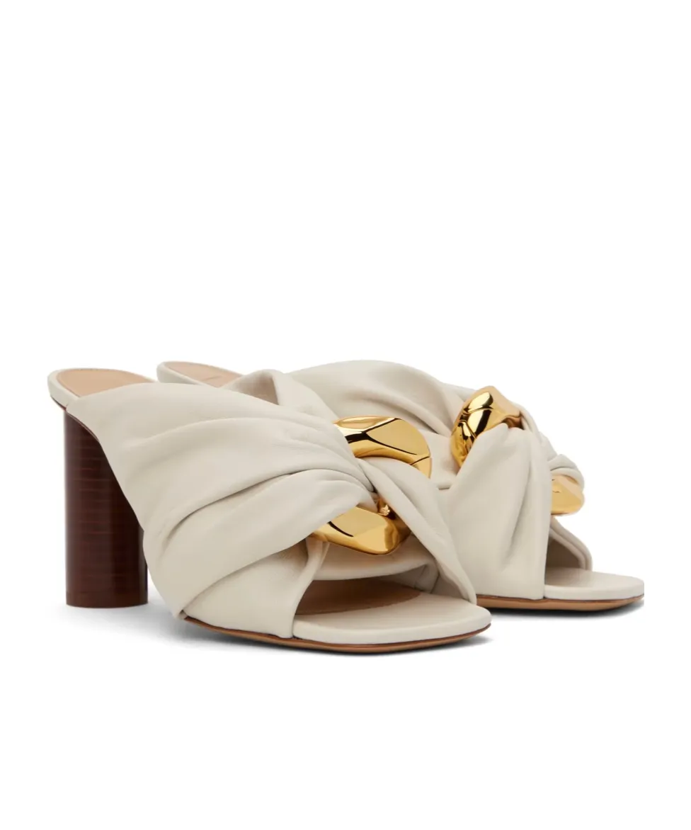 Corner Twisted Detail High-Heeled Sandals