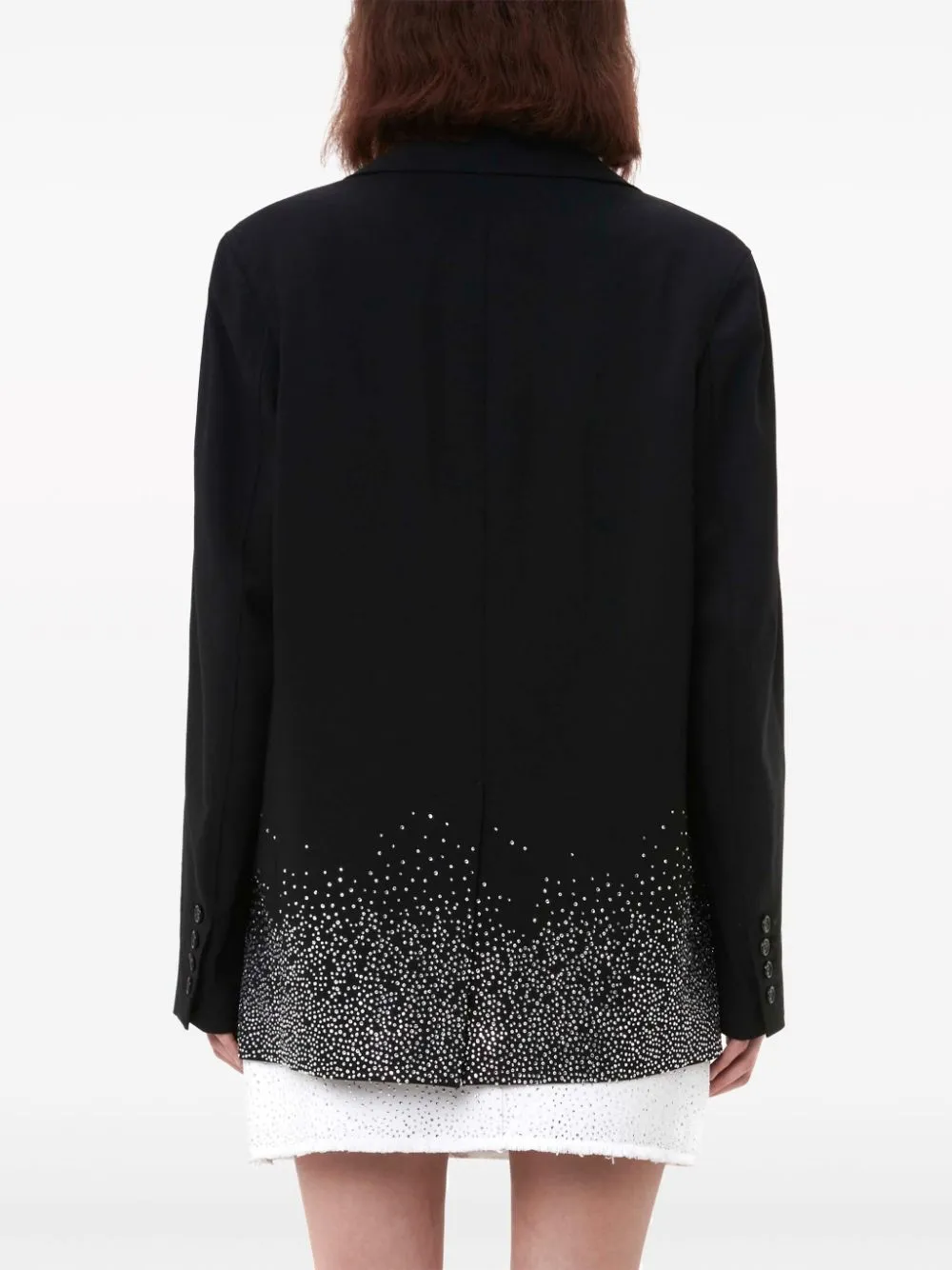 Crystal-Embellished Single-Breasted Blazer