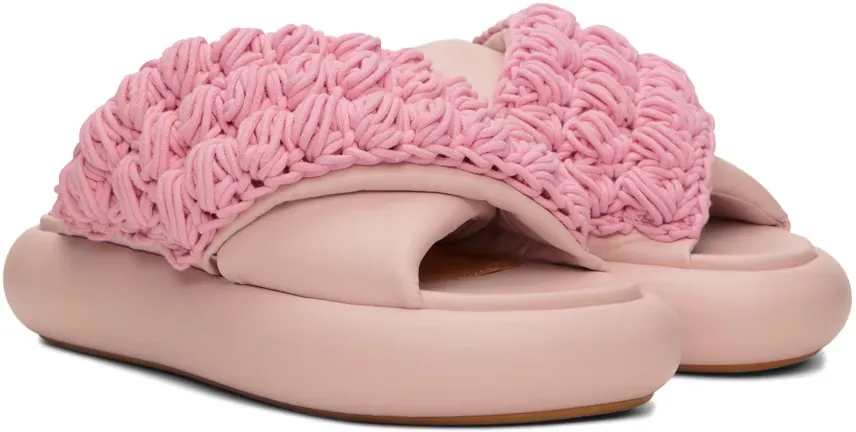 Knitted Detail Flat Slippers
