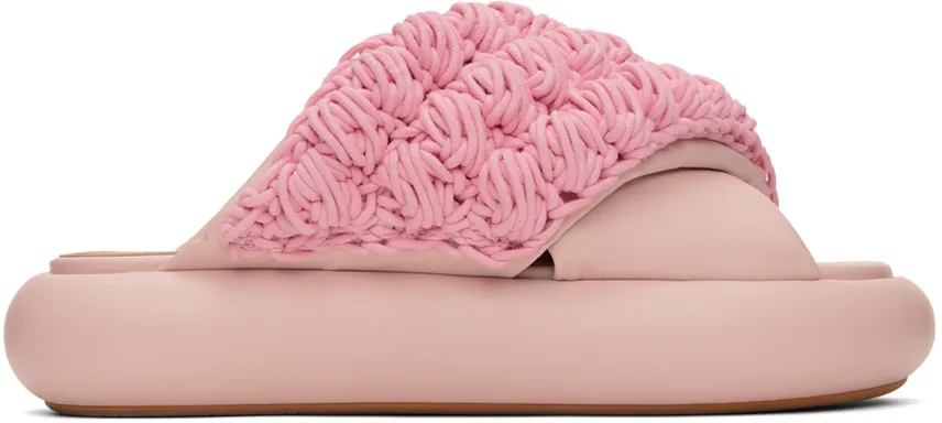 Knitted Detail Flat Slippers