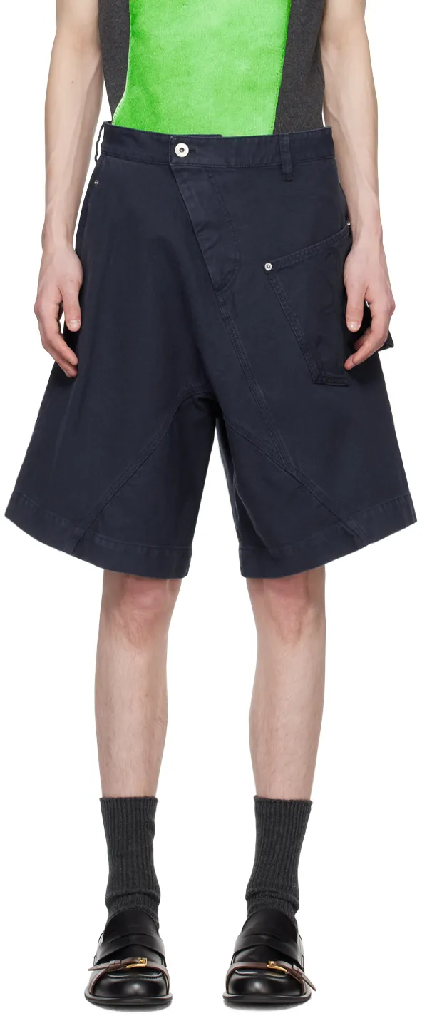 Knee-Length Twisted Bermuda Shorts