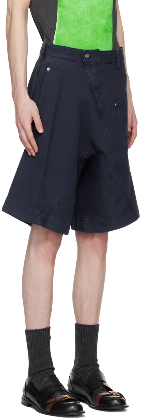 Knee-Length Twisted Bermuda Shorts
