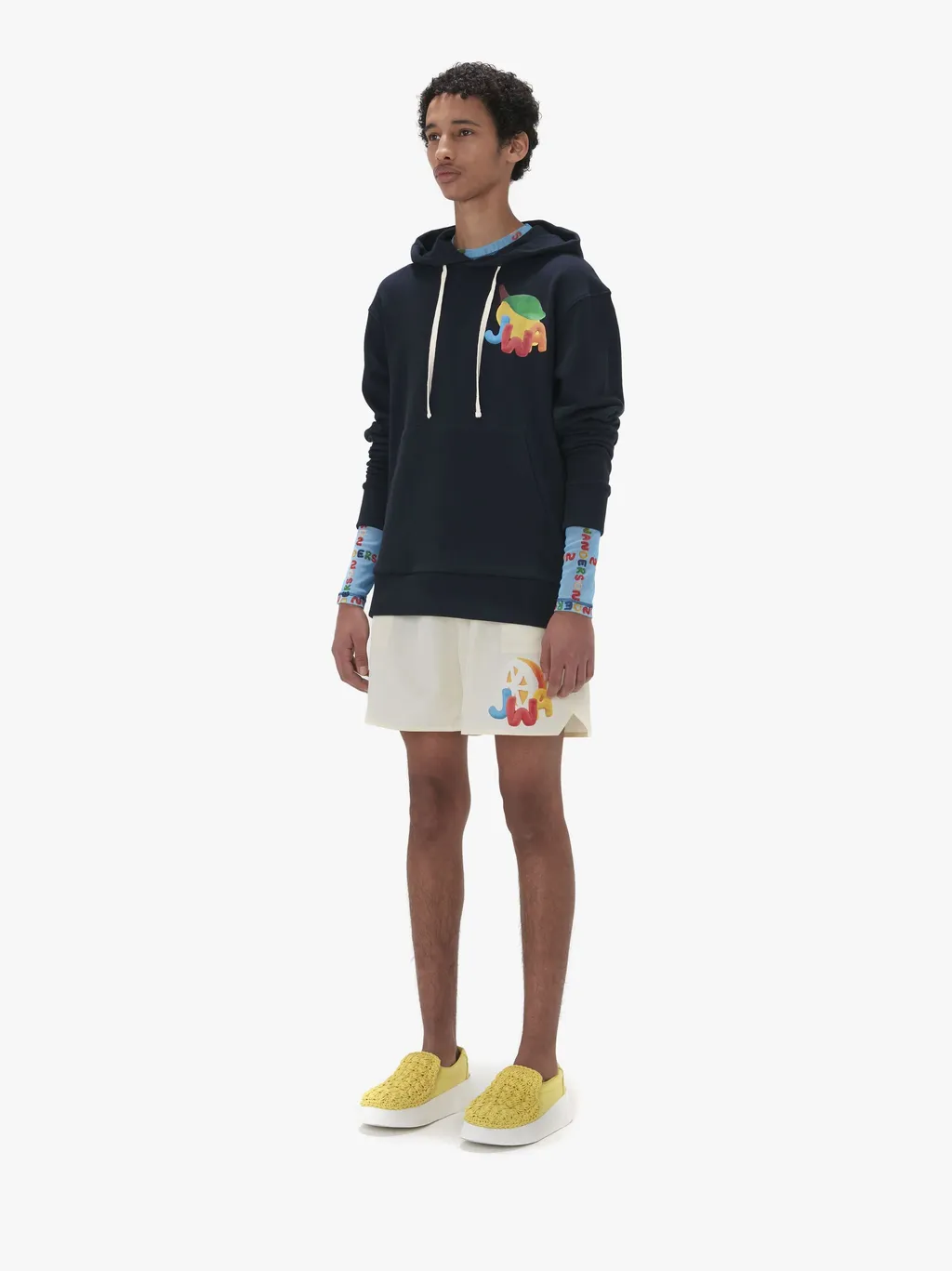 Jwa Lemon-Print Cotton Hoodie