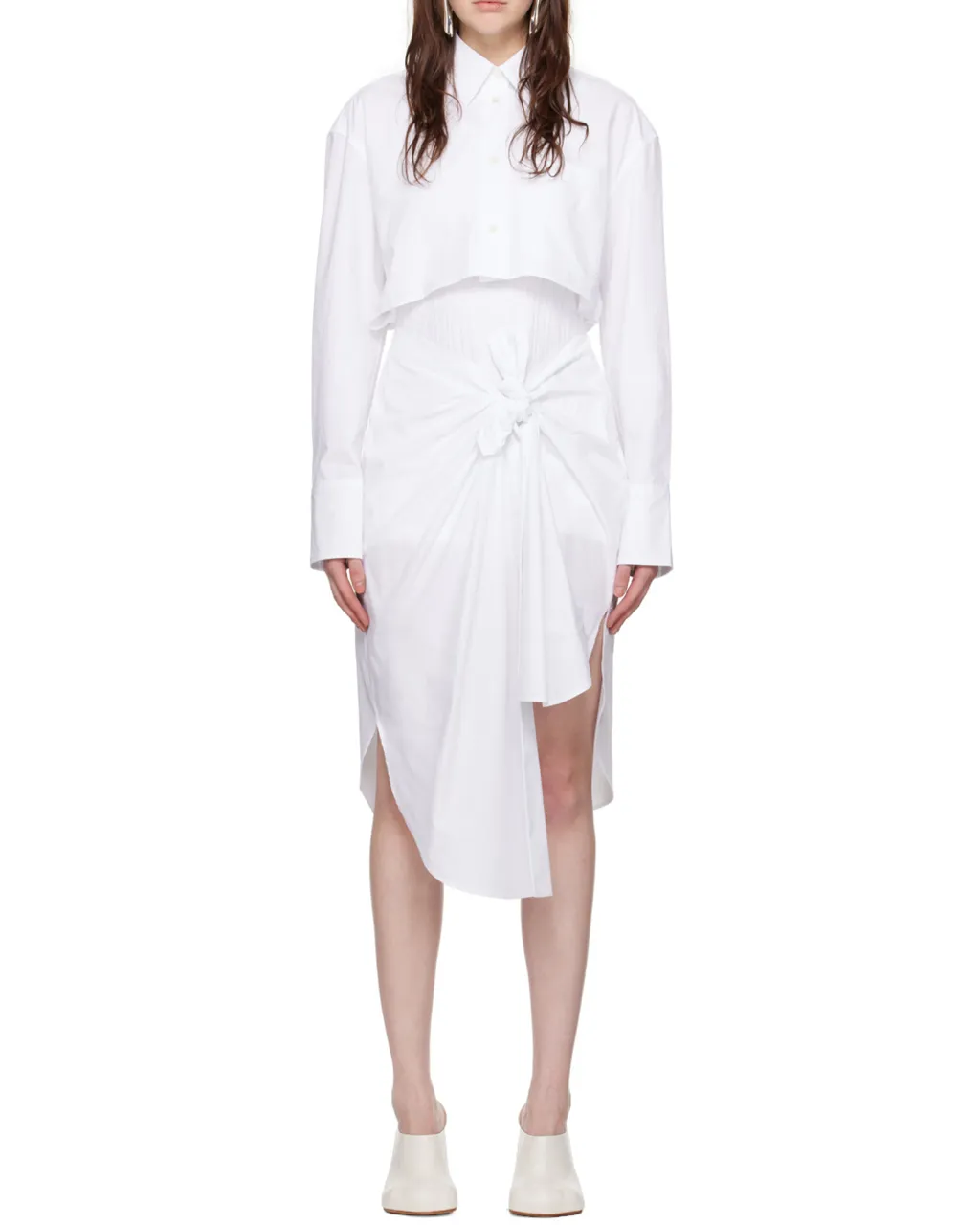 Knotted Silk Shirtdress