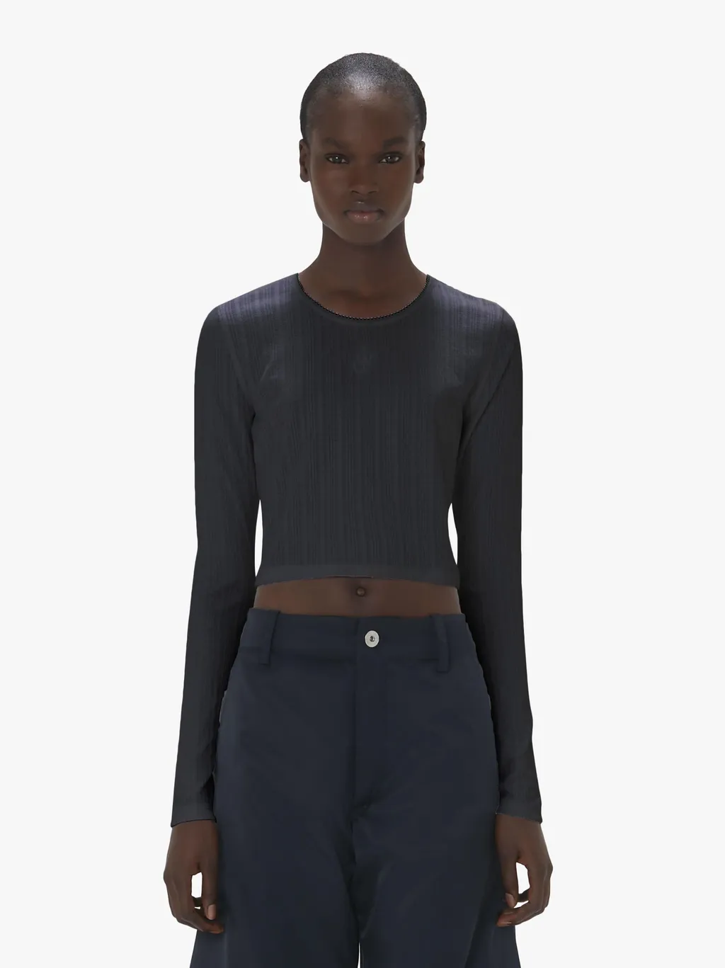 Logo Jacquard Cropped T-Shirt