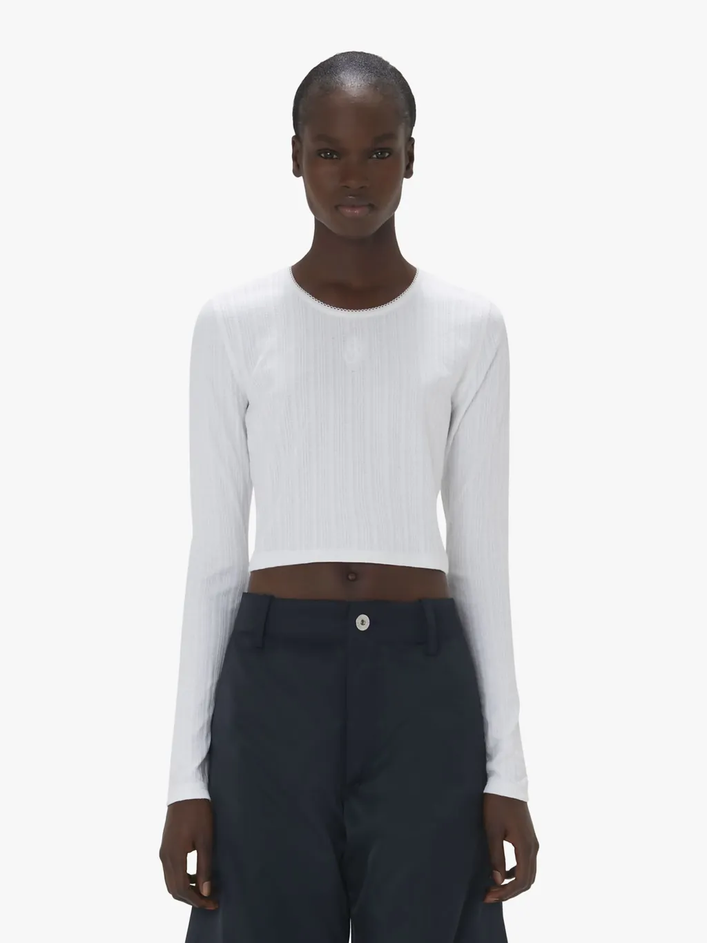 Logo Jacquard Cropped T-Shirt