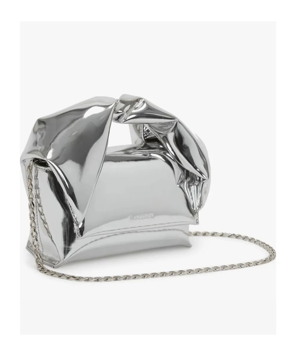 Small Twister Metallic Top Handle Bag