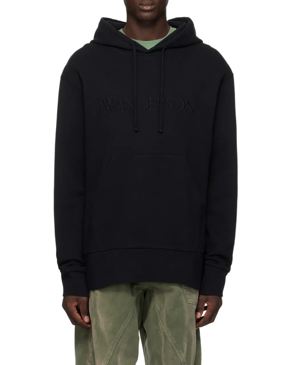 Logo Embroidered Drawstring Hoodie