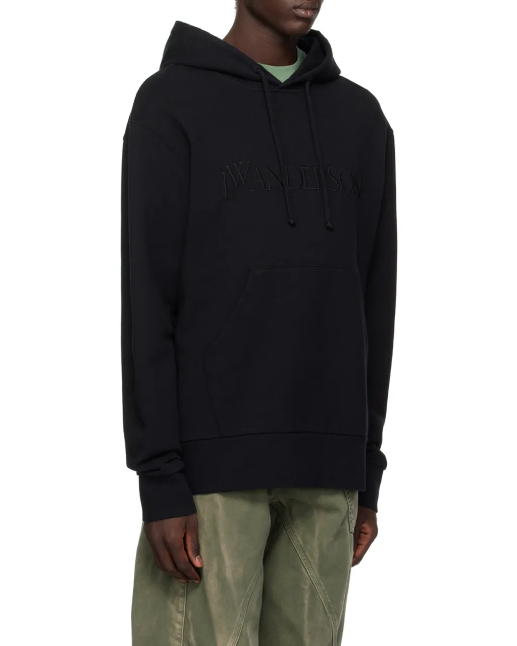 Logo Embroidered Drawstring Hoodie