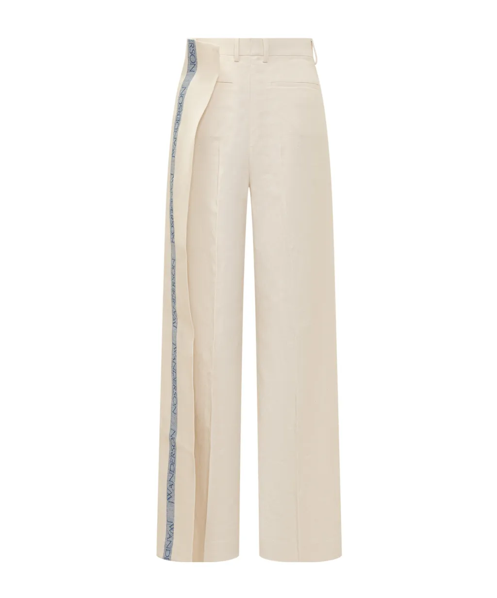 Side-Panel Wide-Leg Trousers