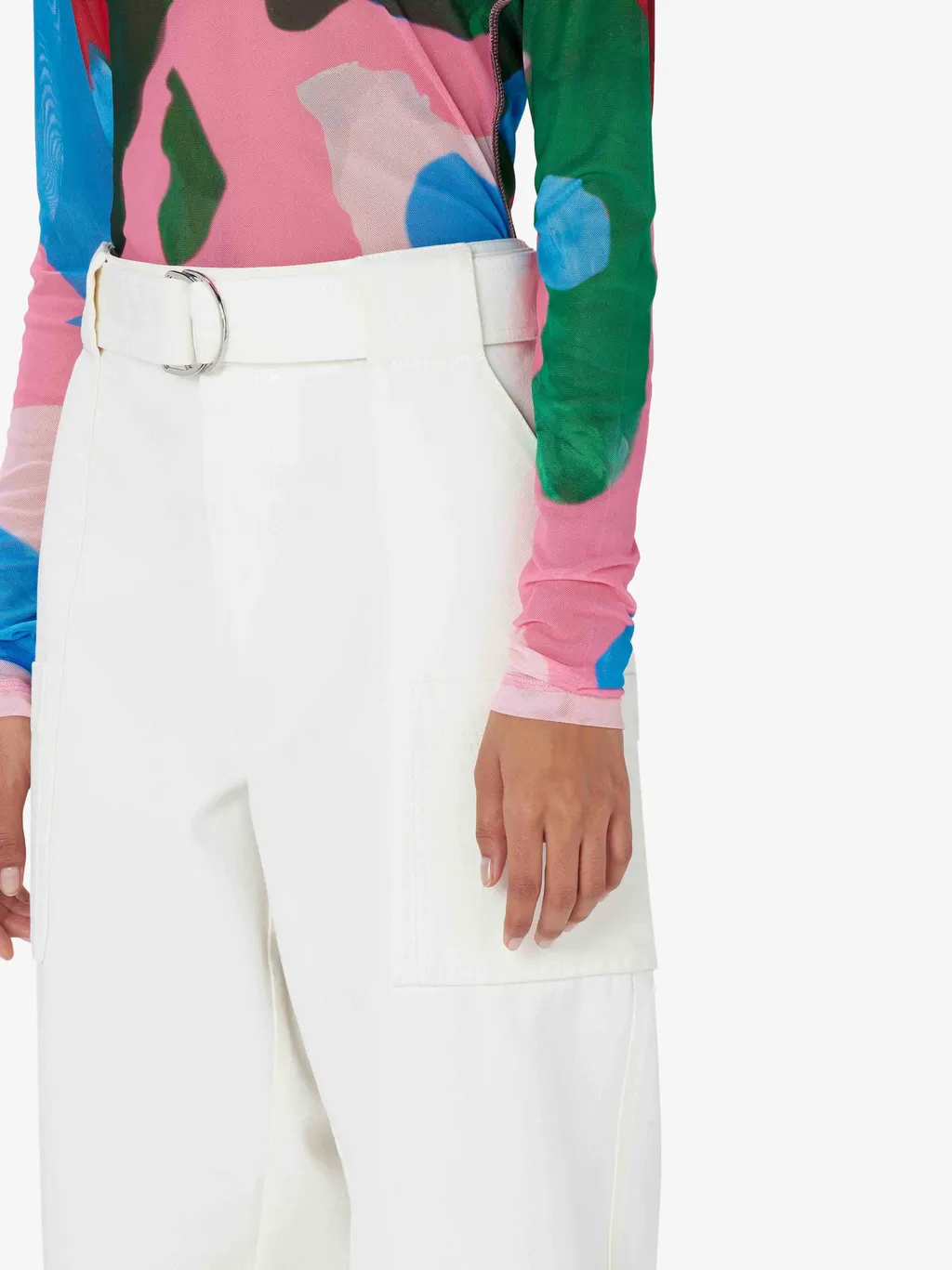 Wide-Leg Cotton Cargo Trousers