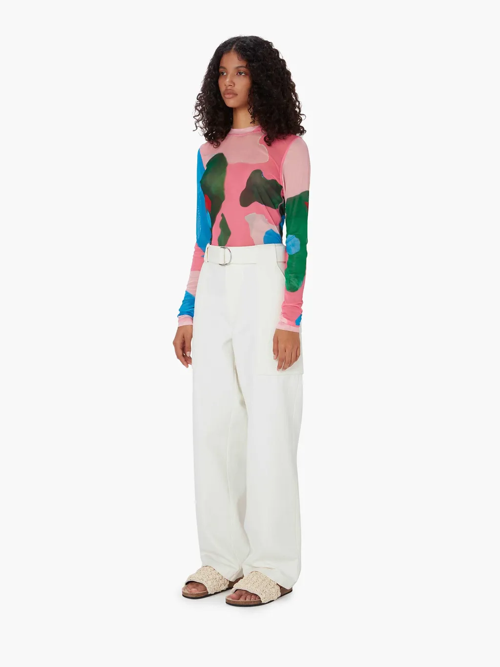 Wide-Leg Cotton Cargo Trousers