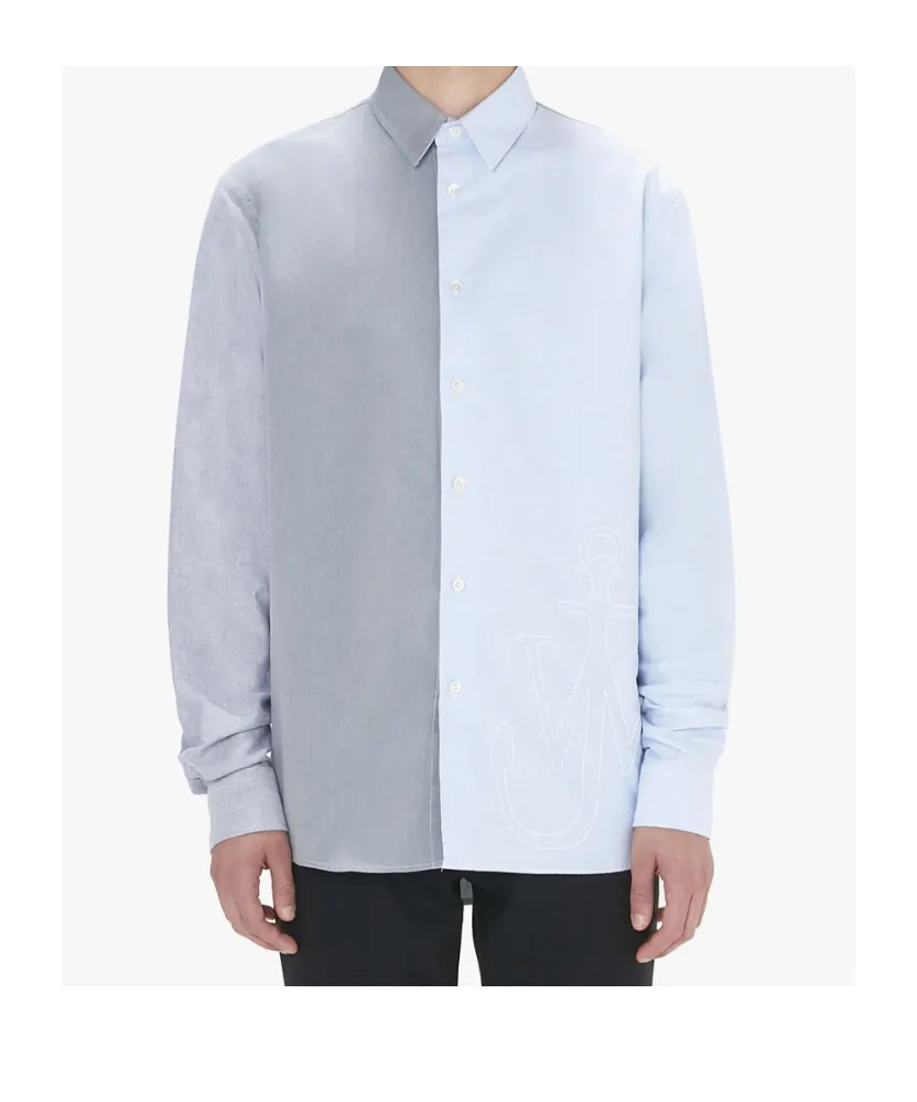 Anchor Embroidered Colour-Block Shirt