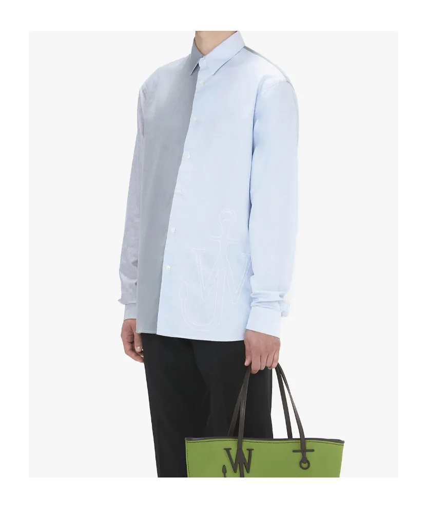 Anchor Embroidered Colour-Block Shirt