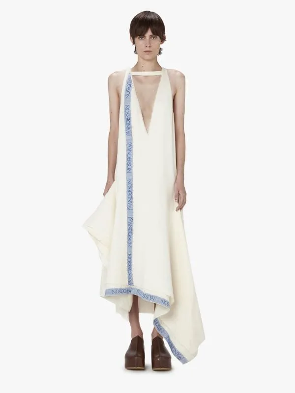 V-Neck Asymmetric Maxi Dress