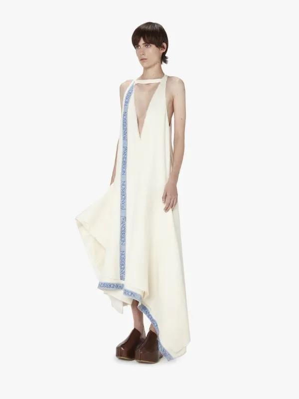 V-Neck Asymmetric Maxi Dress