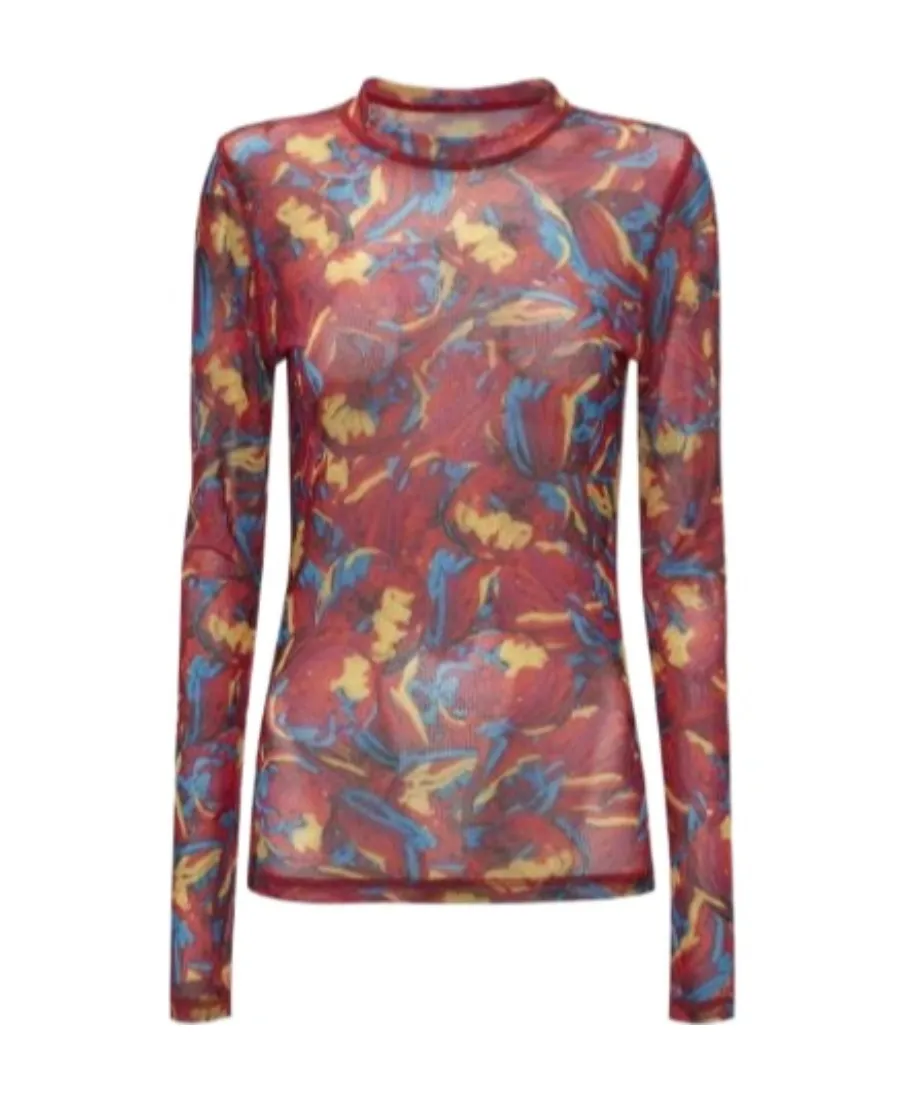 Abstract Pattern Print Long-Sleeved T-Shirt